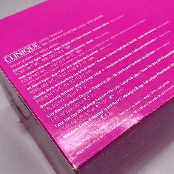 Clinique Gift Box Set, Quickliner Mascara Lip Balm Makeup Remover,Moisture Surge - Picture 2 of 11